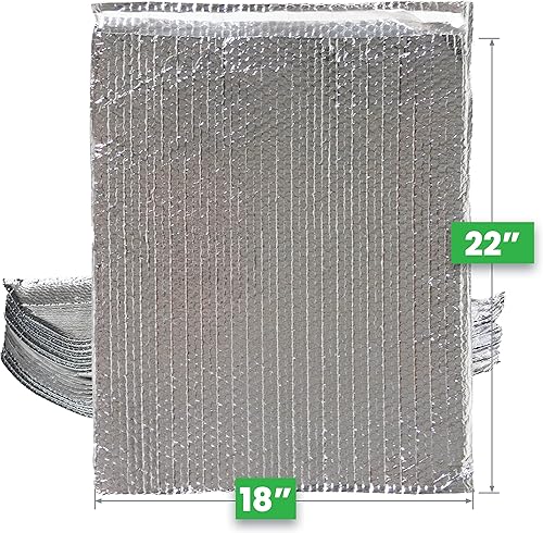 Miniatura 4 de Paquete de 50 sobres de burbujas con aislamiento térmico de 18 x 22 pulgadas, resistente al calor y ligero, que protege el contenido sensible a la