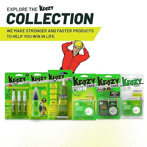 Miniatura 9 de Krazy Cinta de montaje de unión fuerte resistente, cinta de doble cara, tiras adhesivas grises de 1 x 2 pulgadas (paquete de 8 piezas precortadas)