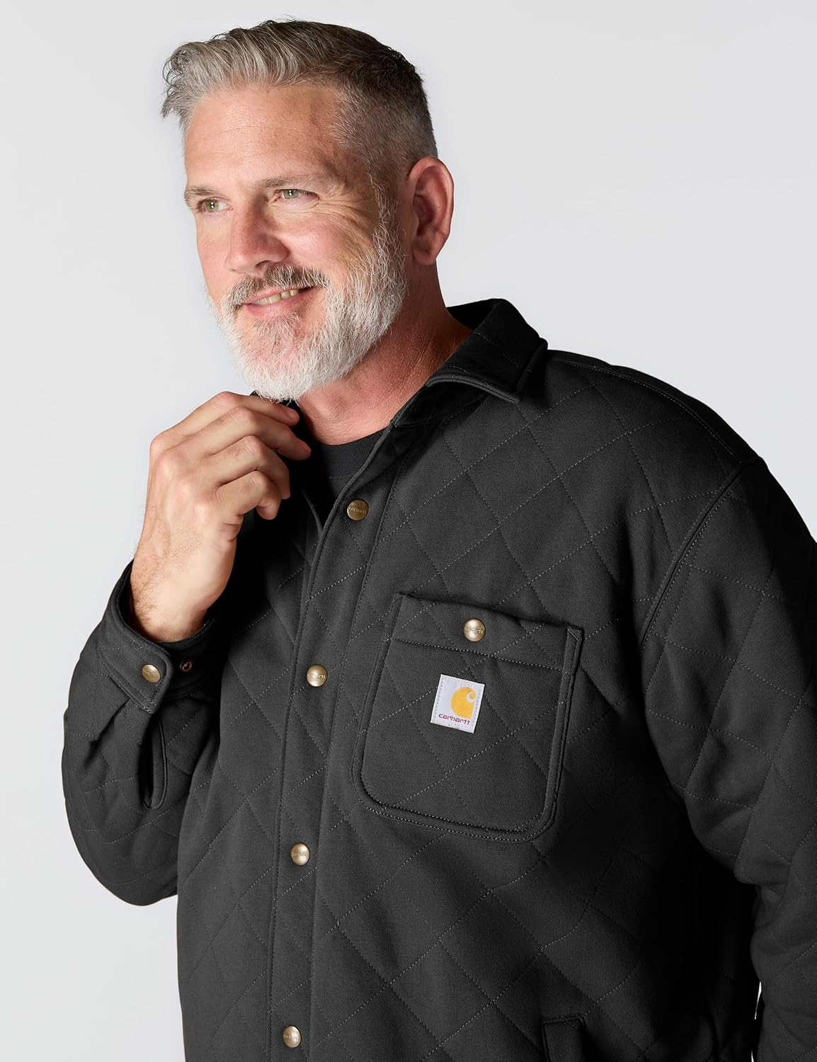 Carhartt mens Rain Defender Loose Fit Heavyweight Quilted Snap Front Shirt Jac - Image 2