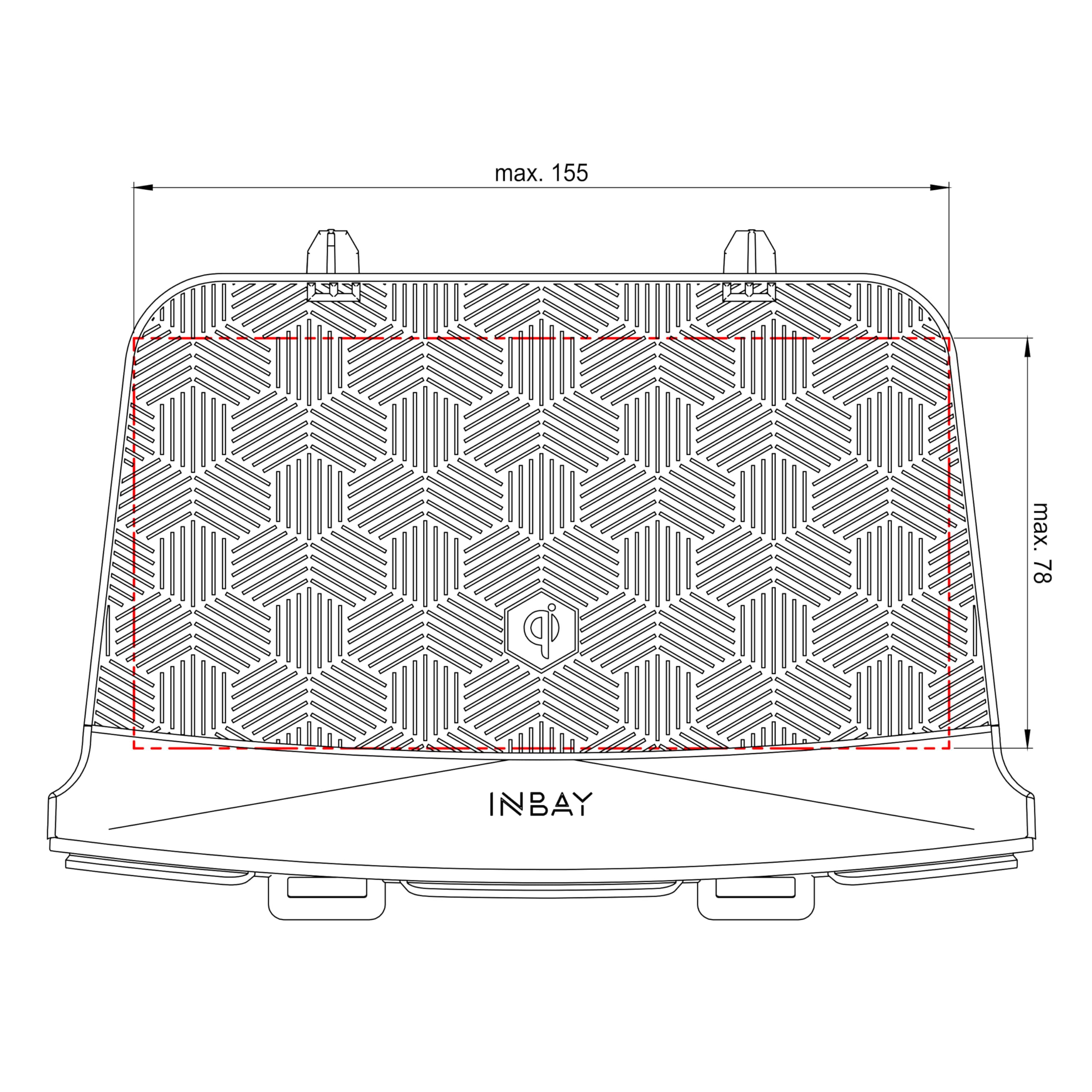 INBAY 15W Handyhalterung Auto Ablagefach Induktiv/Kabellos passend für Mazda 6 (GJ) - Autohalterung Zubehör Innenraum - Qi