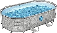 Vista 11 de Bestway 56631E-BW Juego de Piscina de Verano Power Steel con Marco Ovalado sobre el Suelo para Patio Trasero con Bomba de Filtro y Escalera