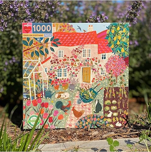 Miniatura 4 de eeBoo: Piece and Love English Cottage - Rompecabezas cuadrado de 1000 piezas, brillante y resistente, una actividad cooperativa con amigos y