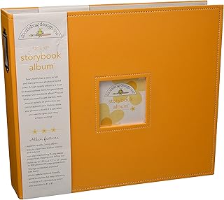 Doodlebug Design Storybook for Scrapbooking Album, 12 by 12-Inch, Tangerine