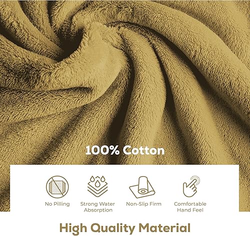 Miniatura 3 de ALIBI Toalla de baño para piso, 1 paquete de toalla de algodón de lujo súper suave y absorbente, color borgoña, 22 x 34 pulgadas