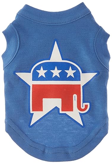 Mirage Pet Products 8-Inch Republican Screen Print Shirt for Pets, X-Small, Blue