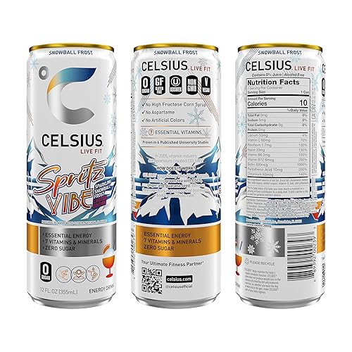 Miniatura 3 de CELSIUS Sparkling Spritz Vibe Limited Edition, bebida energética sin azúcar, 12 onzas líquidas (paquete de 12)