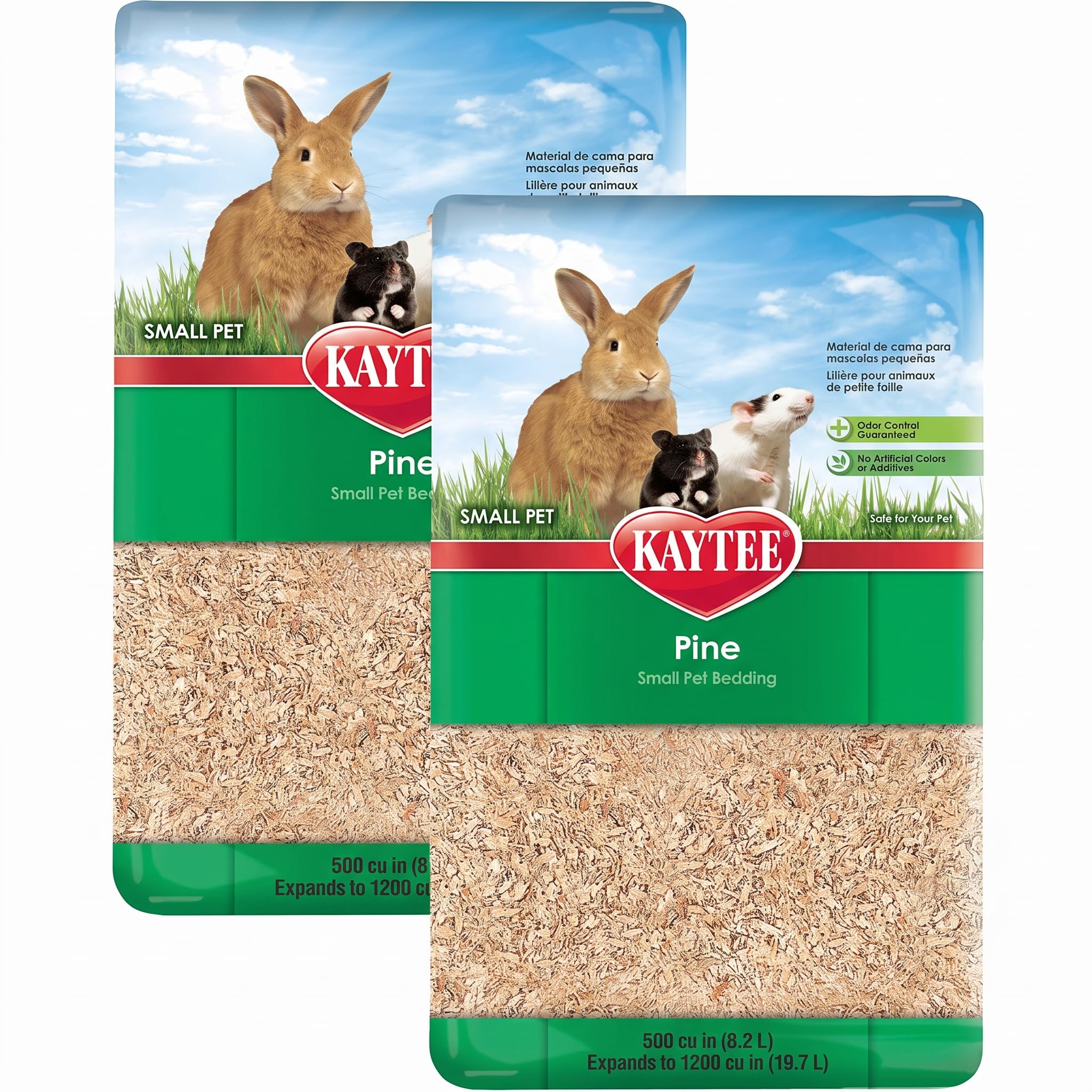 Kaytee Small Animal Pine Bedding for Pet Guinea Pigs, Rabbits, Hamsters, Gerbils, and Chinchillas, 19.7 Liter (Pack of 2)