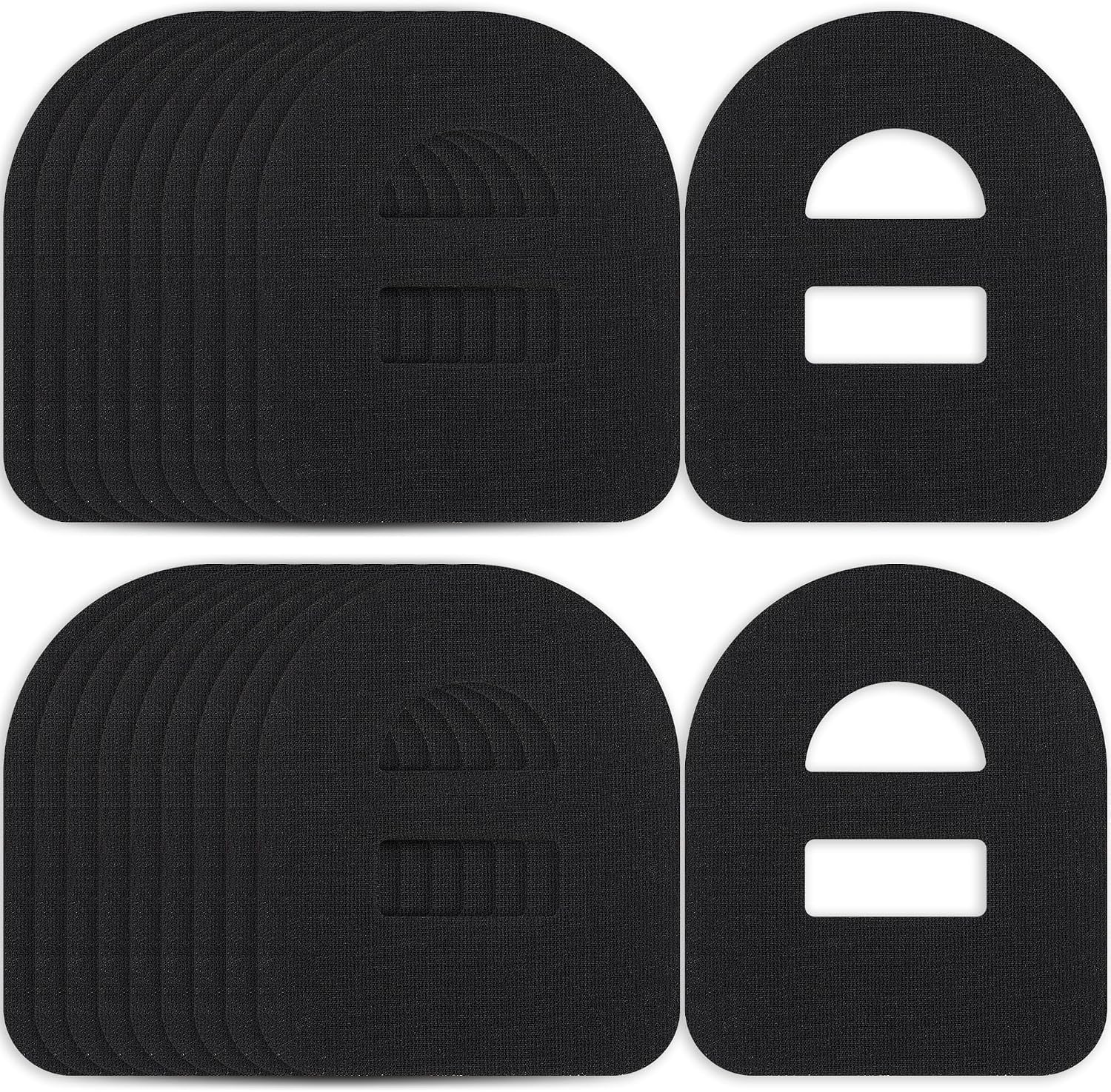 40Pcs Overpatches for Omnipod 5, Adhesive Patches Waterproof with Stretchable Strap, Breathable, Adhesive Overpatches（Black）