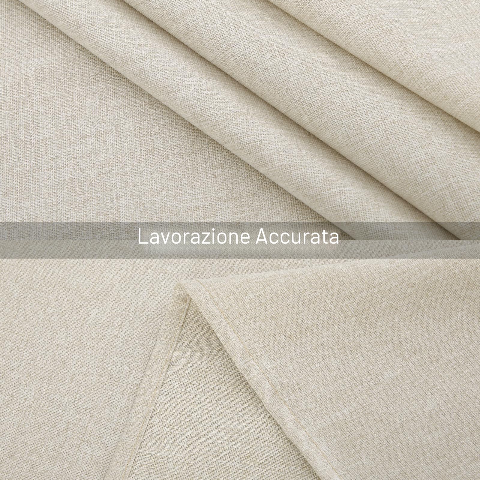 Homaxy Tovaglia effetto lino, lavabile, con effetto loto, rettangolare, 140 x 300 cm, impermeabile, biancheria da tavola, antimacchia, beige