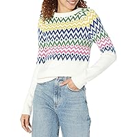 Amazon Essentials Maglione girocollo morbido con motivo Fairisle Donna