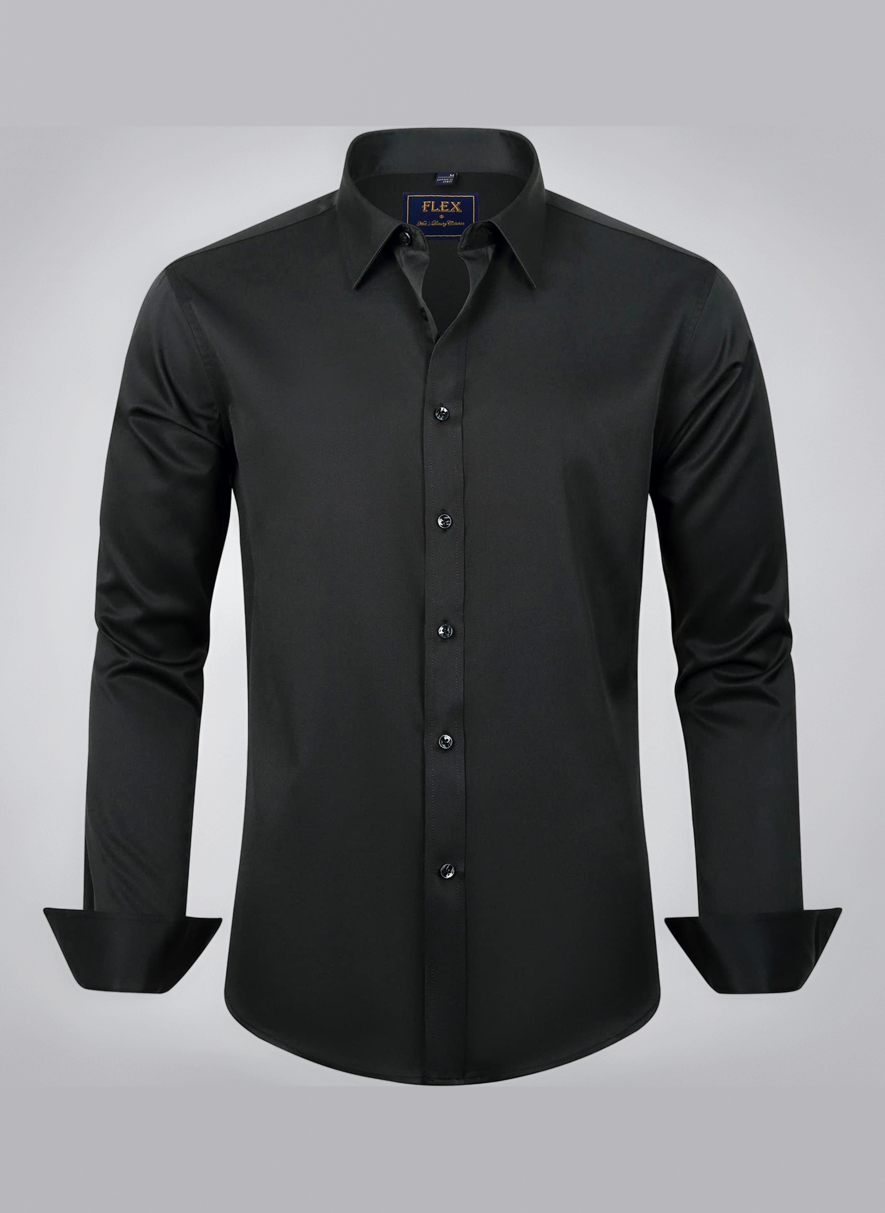 Men's Long Sleeve Stretch Dress Shirt Non Iron Casual Business Formal Shirts S-6XL