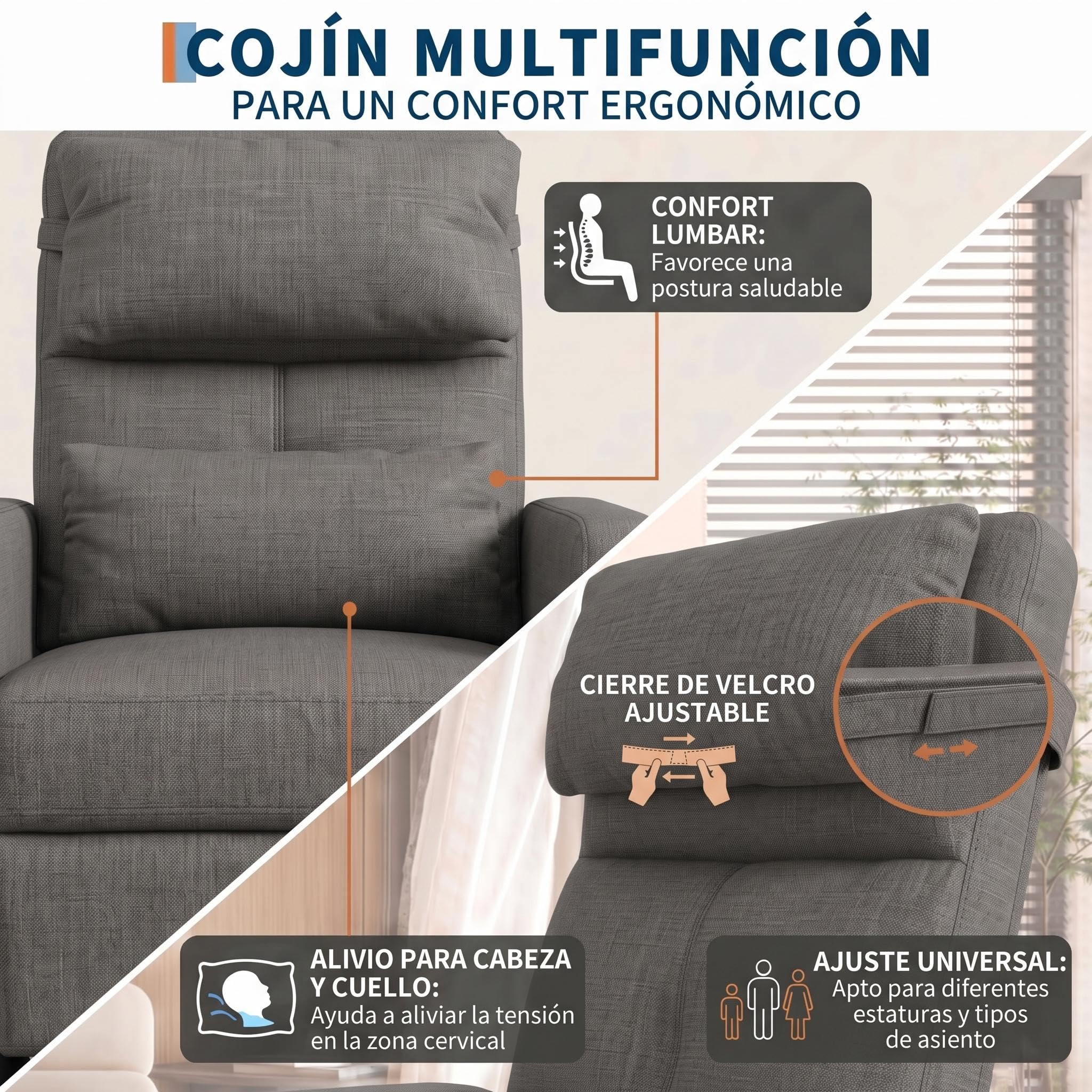 Litake Sillón Eléctrico Reclinable con Masaje y Calefacción, Sillón Relax con 4 Puntos de Masaje y Calor, Tapizado de Lino, Estructura de Hierro, para Sala de Estar, Puerto USB, Marrón
