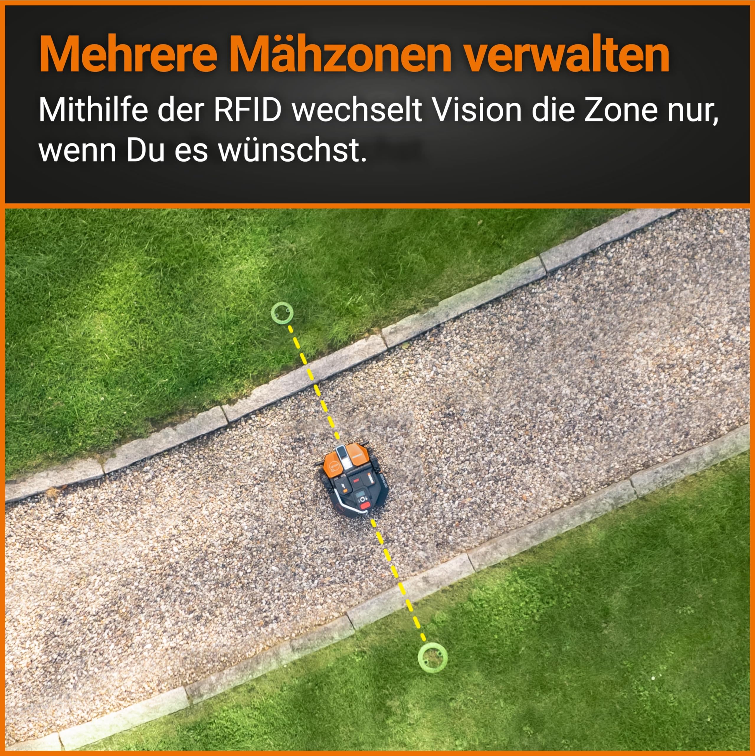 WORX Landroid Vision WR213E, Mähroboter ohne Begrenzungskabel, 1300 m² | L1300 Mähroboter, für Gärten bis 1300qm, Mähroboter ohne Begrenzungskabel und aktive Hindernisvermeidung