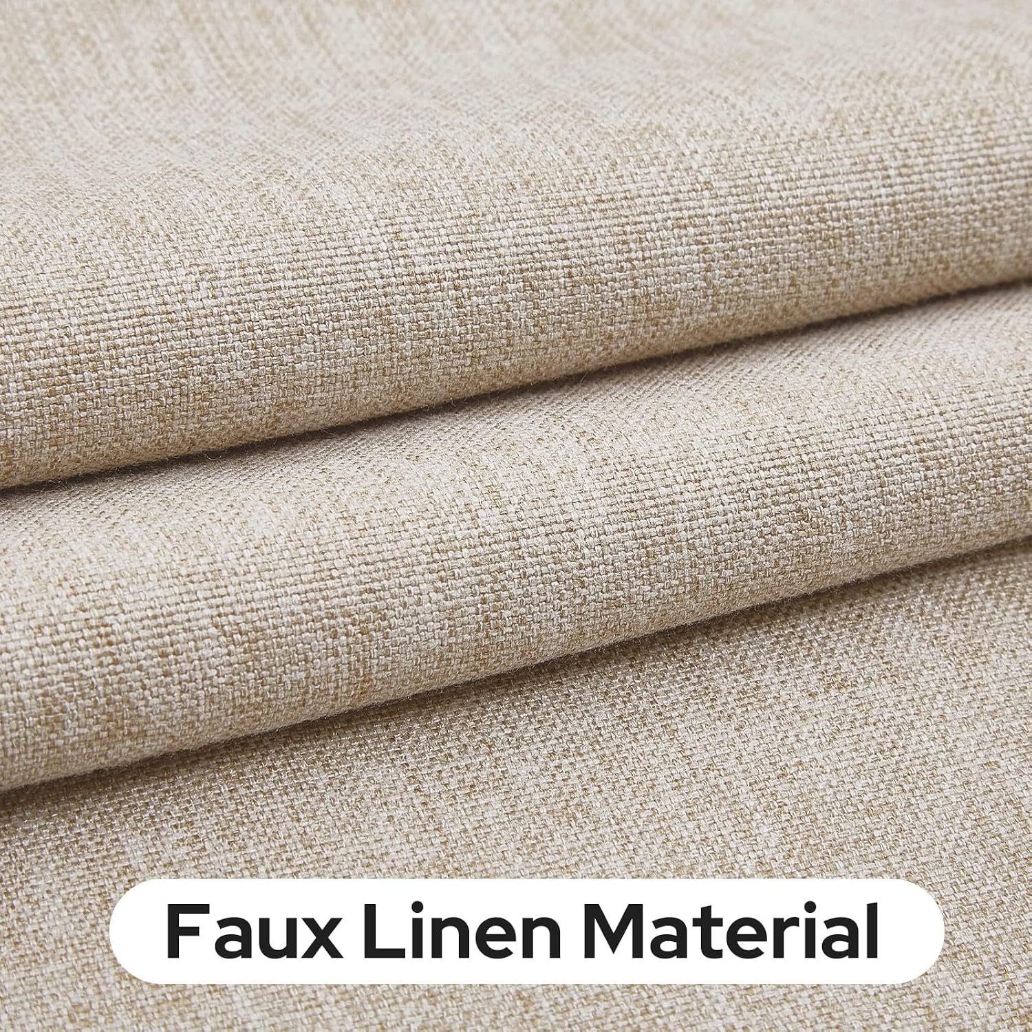 HOMEIDEAS Blackout Door Curtains for Sidelight 12x40 Inch Natural image 2