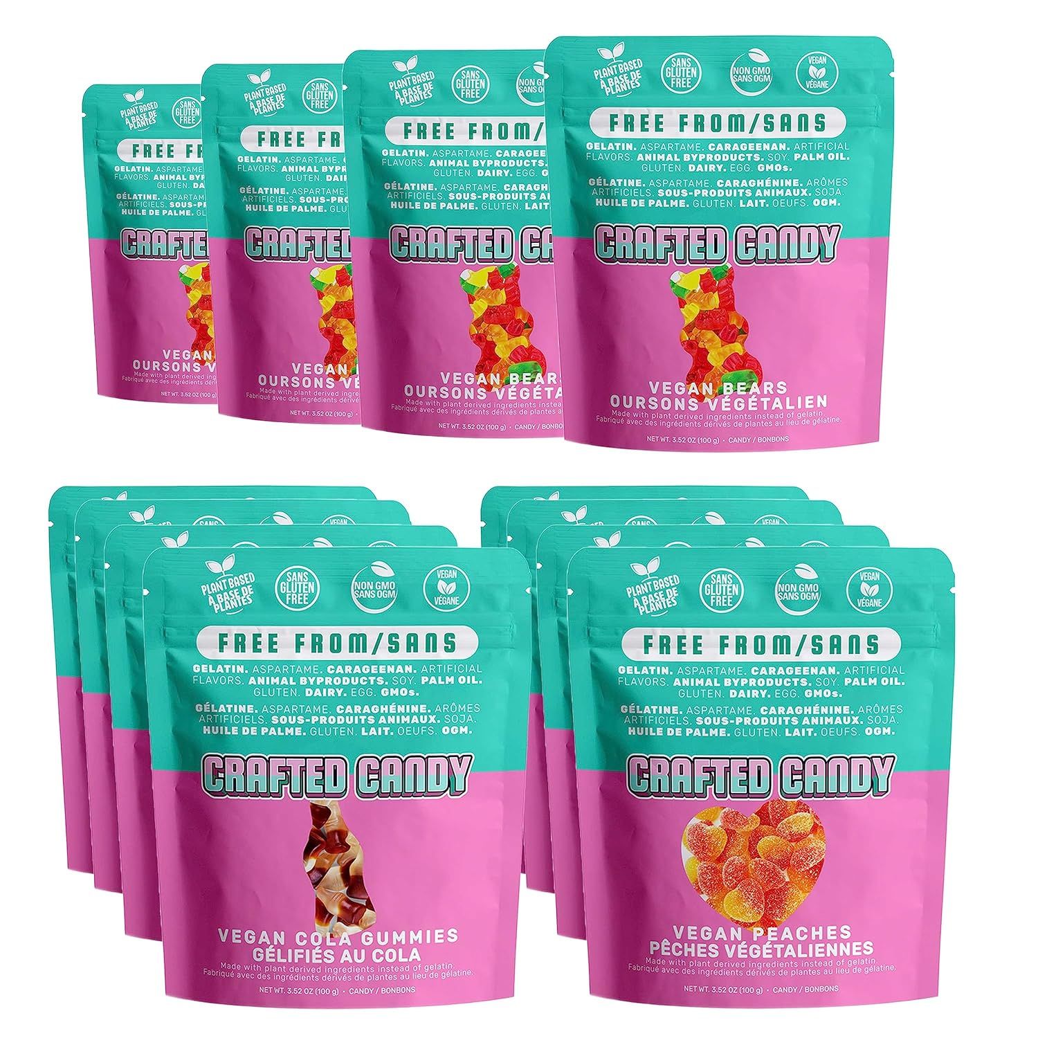 Crafted Candy Plant Based Vegan Gummies, GlutenFree