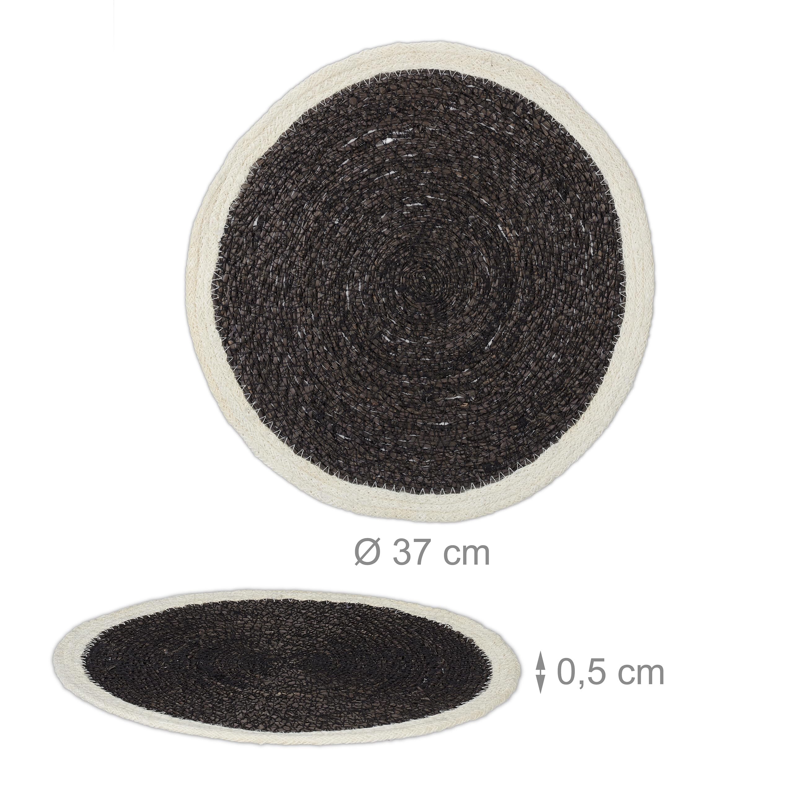 Relaxdays Tovagliette Sottopiatto in Cotone, Set da 6, 30 cm