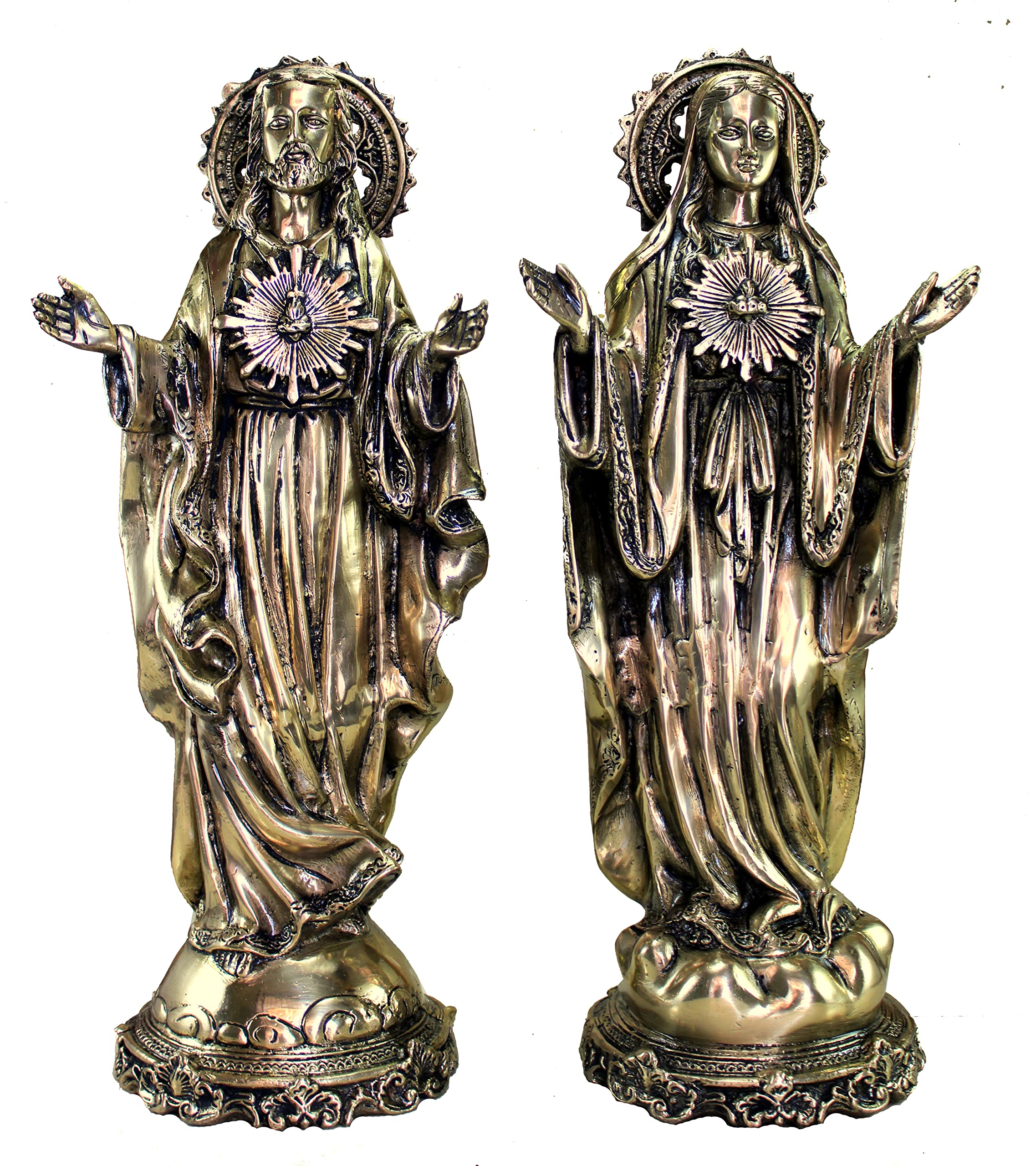 Buy eSplanade Brass Jesus Christ and Mother Mary 16 inches (Big Size