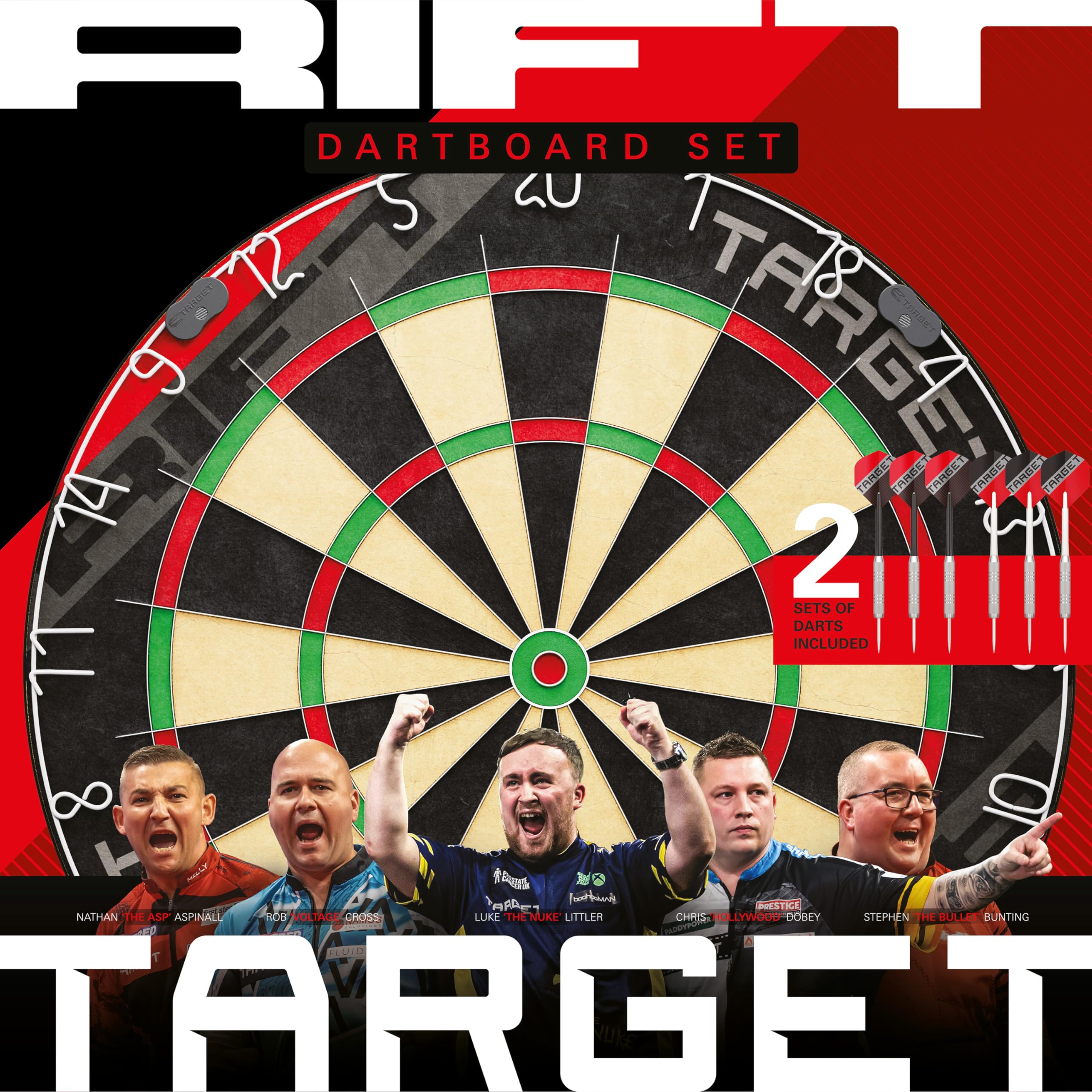 Target Darts Rift Cible Pointe Acier Fléchette Board Facultatif LED Lumière Fil Sans Agrafe 17G Dart Set Easy Assembly