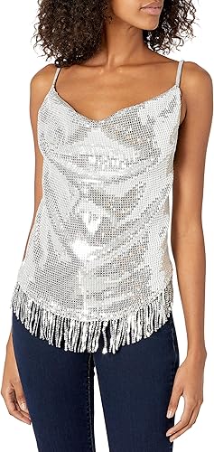 KENDALL + KYLIE Men's Handkerchief Top with Sequin Fringe-Tienda Exclusive