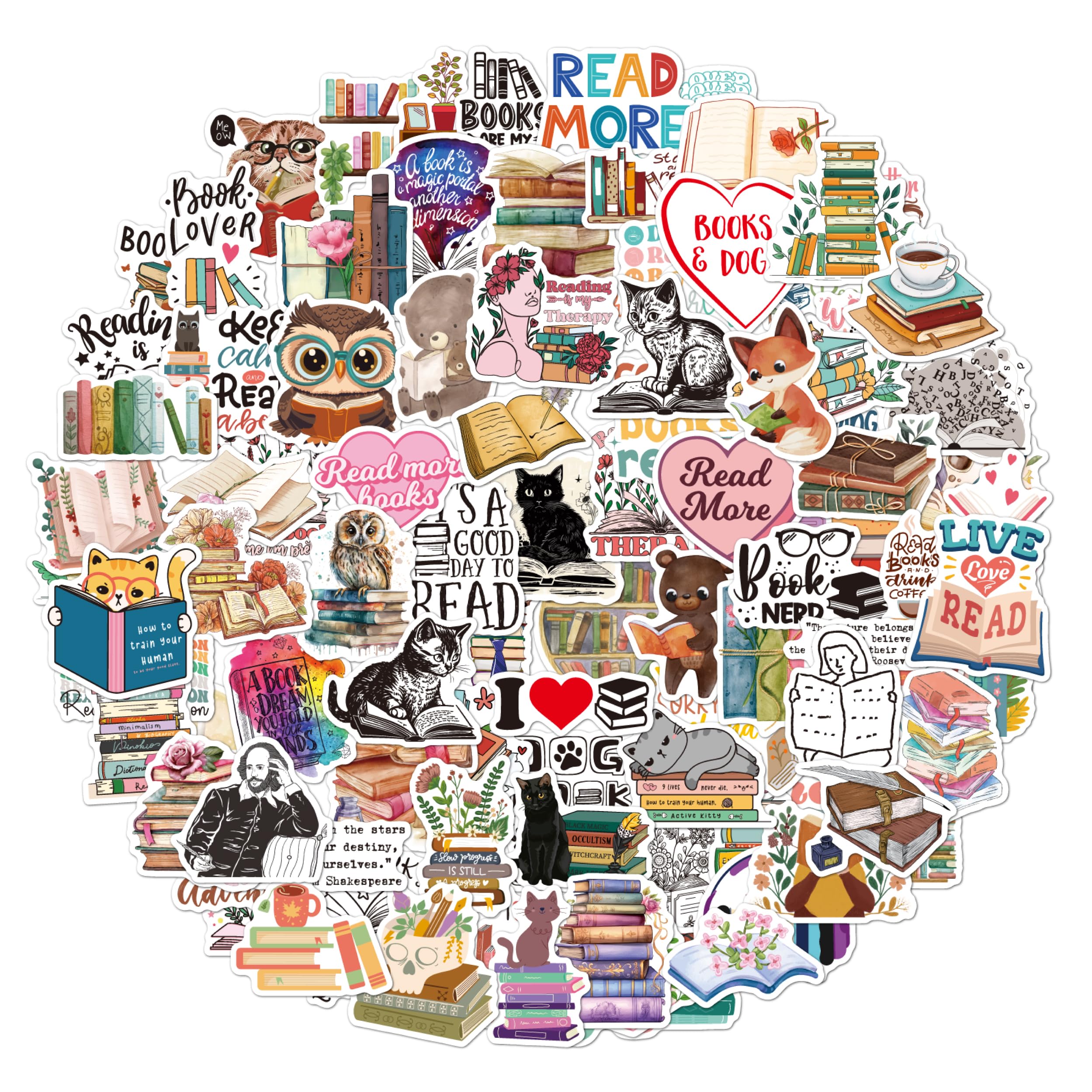Tixlux 100 PCS Book Stickers for Kindle Bookish Sticker
