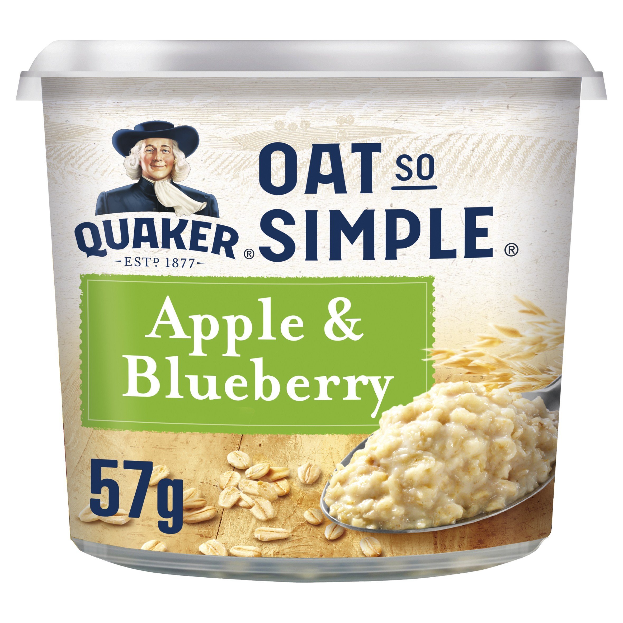 Quaker Oat So Simple Apple and Blueberry Porridge Pots, 57 g, Pack of 8