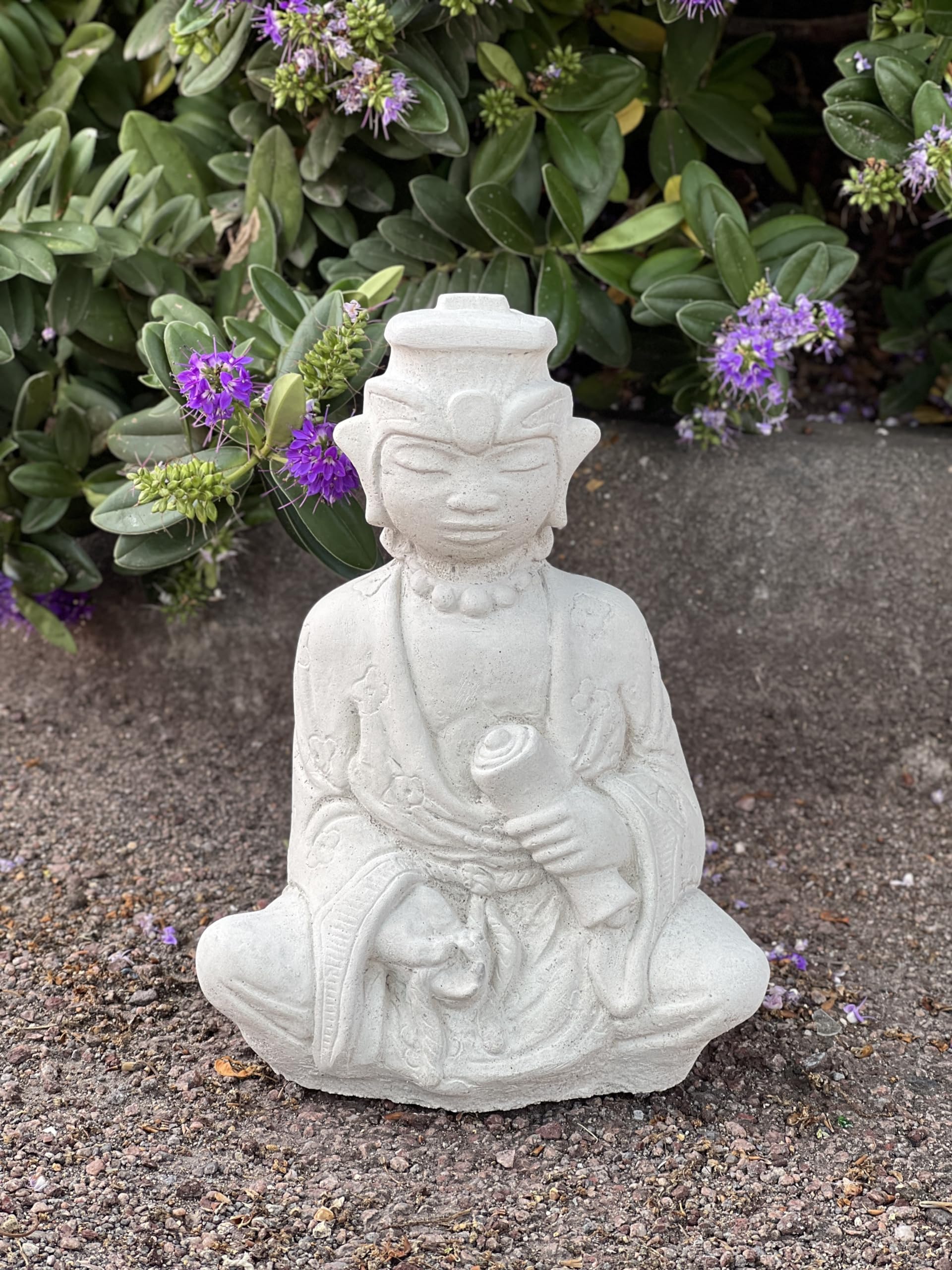 OLOMA Chinese man figurine Stone Japanese man statue Outdoor man sculpture Cement person decor Concrete zen garden decoration Home ornament Gift for housewarming