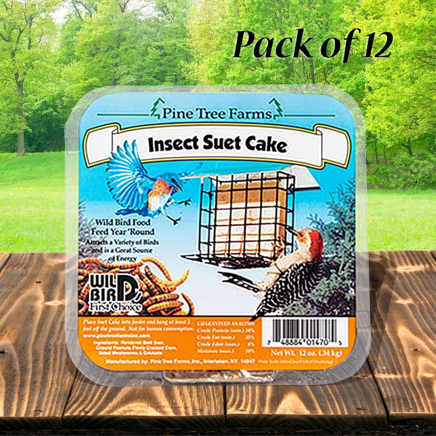 12 Pack Pine Tree Farms Insect Suet Cakes 12 oz. 1470 Made in USA