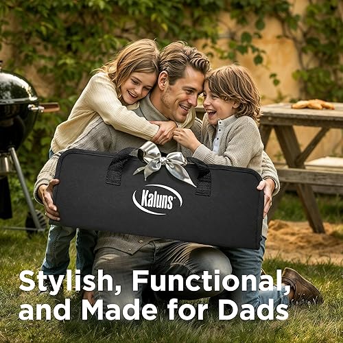 Miniatura 7 de Kaluns Accesorios para Parrilla, Regalos para Papá para Navidad Regalos para Parrilla, Juego de Parrilla de Acero Inoxidable Resistente para