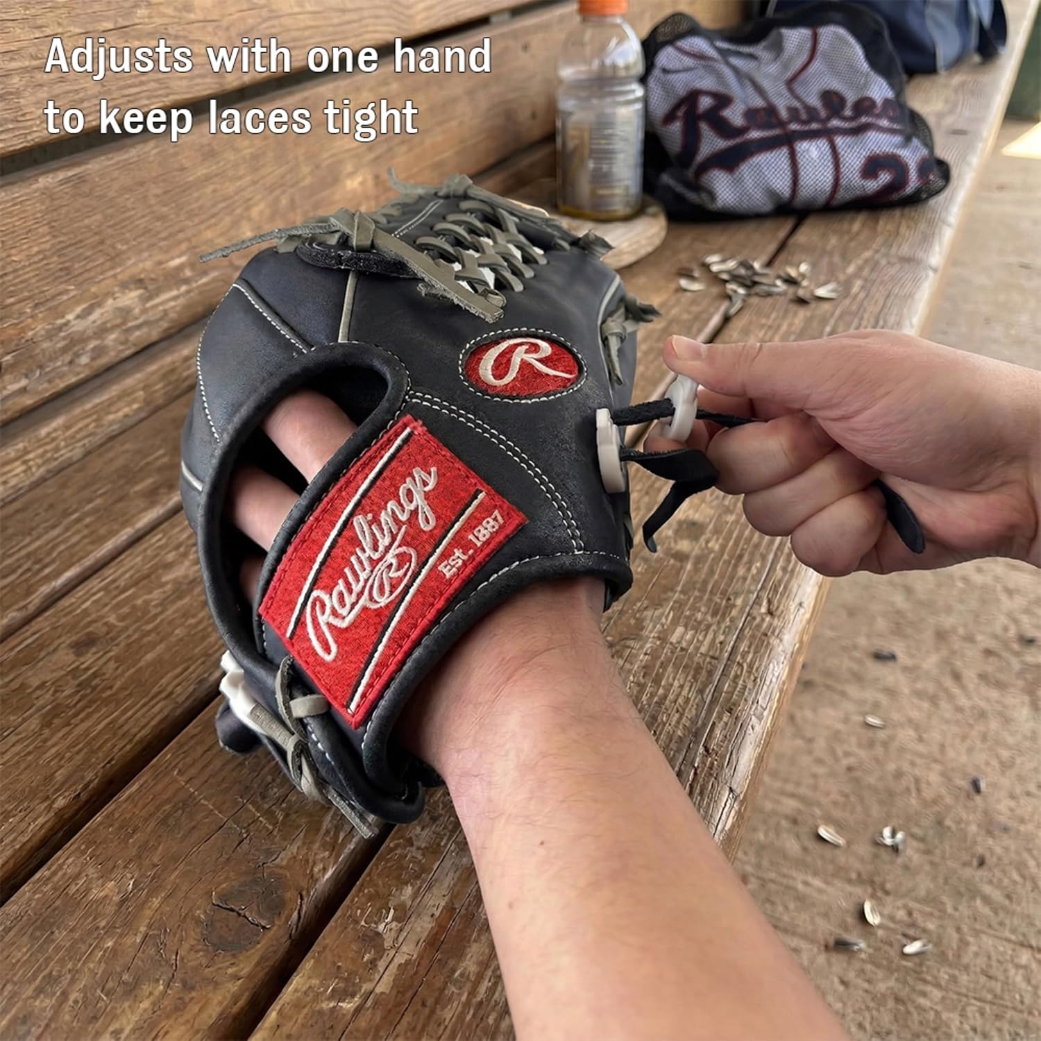 Rawlings | Glove Lace Locks | Baseball & Softball Glove Lace Tighteners | Spring Lock Design | Multiple Colors