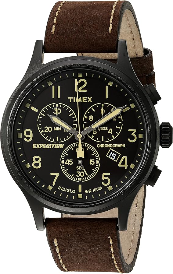 未使用　タイメックス TIMEX　Expedition Scout　クロノグラフ Amazon | Timex男性Expedition Scoutクロノグラフレザーストラップ
