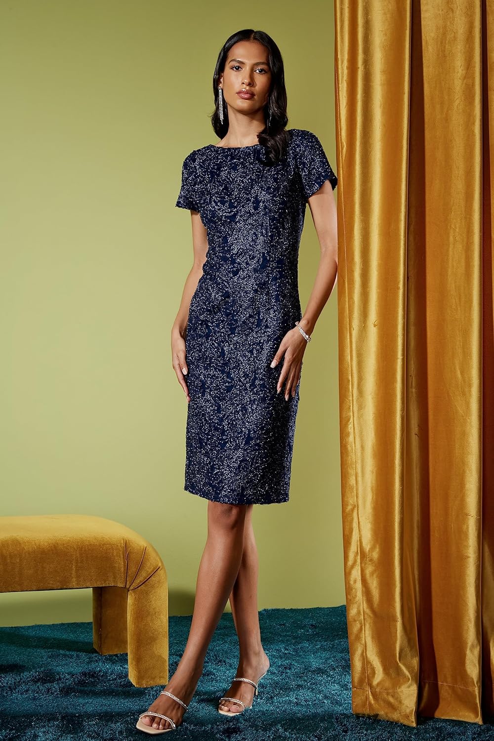 JS Collections Women's Scarlet Knee Length Dress - Image 4