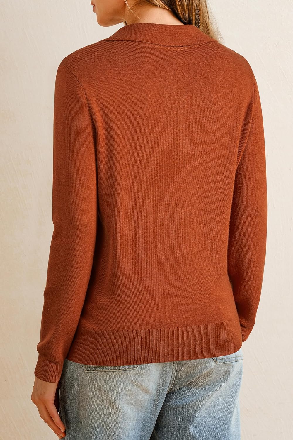 Arach&Cloz Women’s Wool Blend Collared Polo Pullover Spring Sweaters Business Casual Outfits 2026 - Image 4