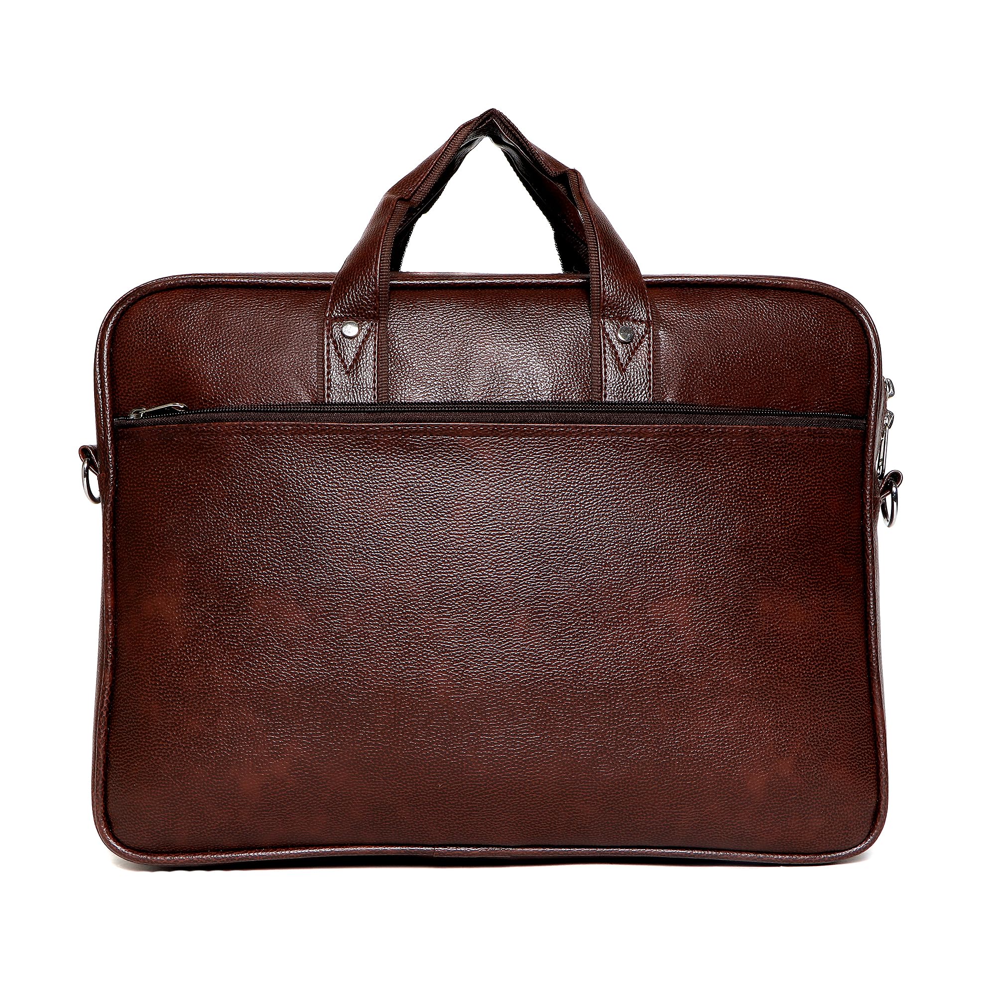Bagneeds Premium Synthetic Leather Laptop Messenger Bag for Men & Women | Professional Office Bag | Water Resistant Padded Shoulder Bag for Office & Travel (Brown) 2