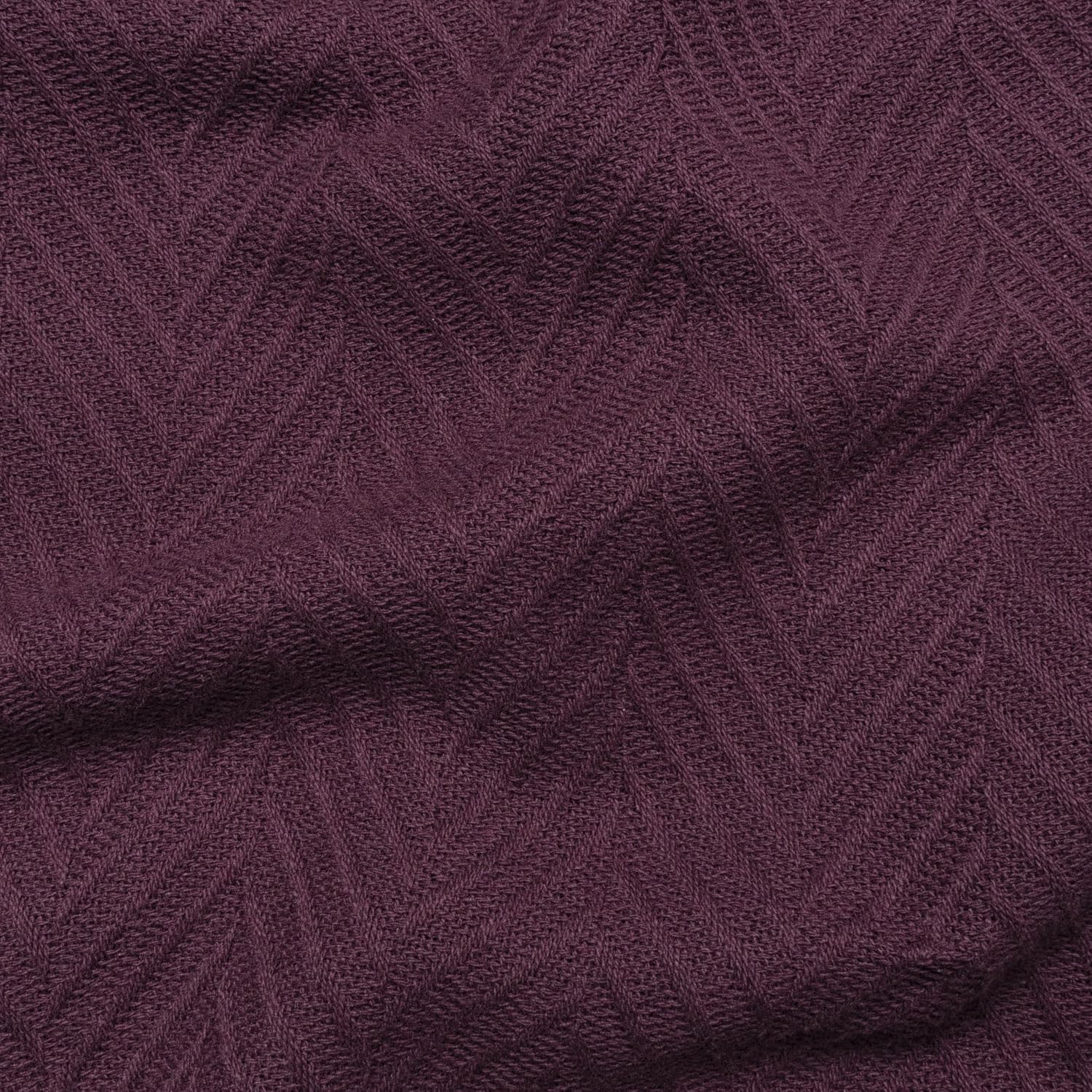SUPERIOR 100% Cotton Blanket Oversized Throw, Woven Blanket for Couch, Bed, Bedding, Farmhouse, Home Essentials, Cute and Cozy Bohemian Blankets, Herringbone Weave, Full/Queen, Plum