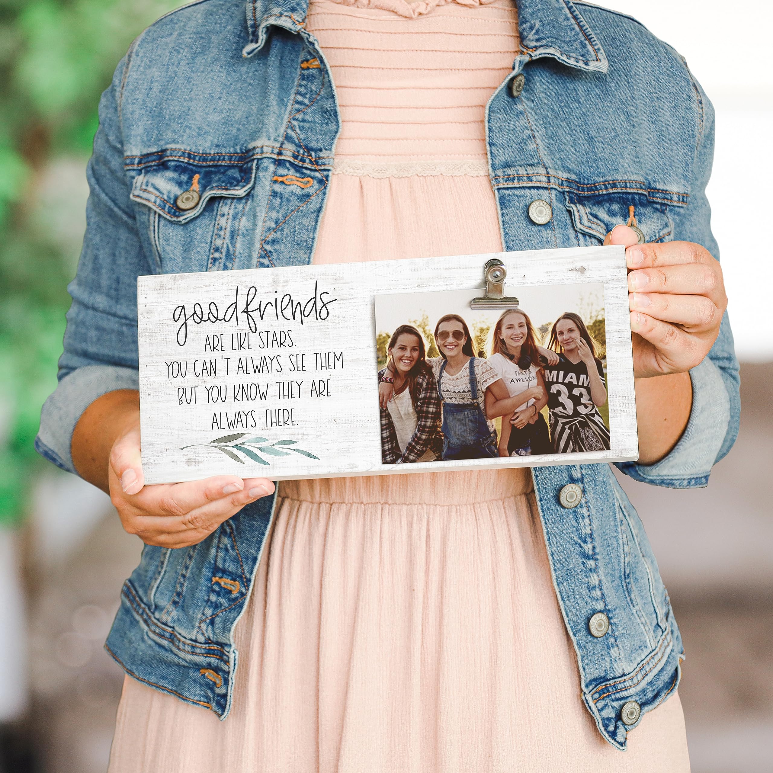 Simply Said, INC Picture Clips Friendship Photo Holder, Good Friends are Like Stars, 5.5 x 12 inch Friendship Message, Made in USA CLP1246