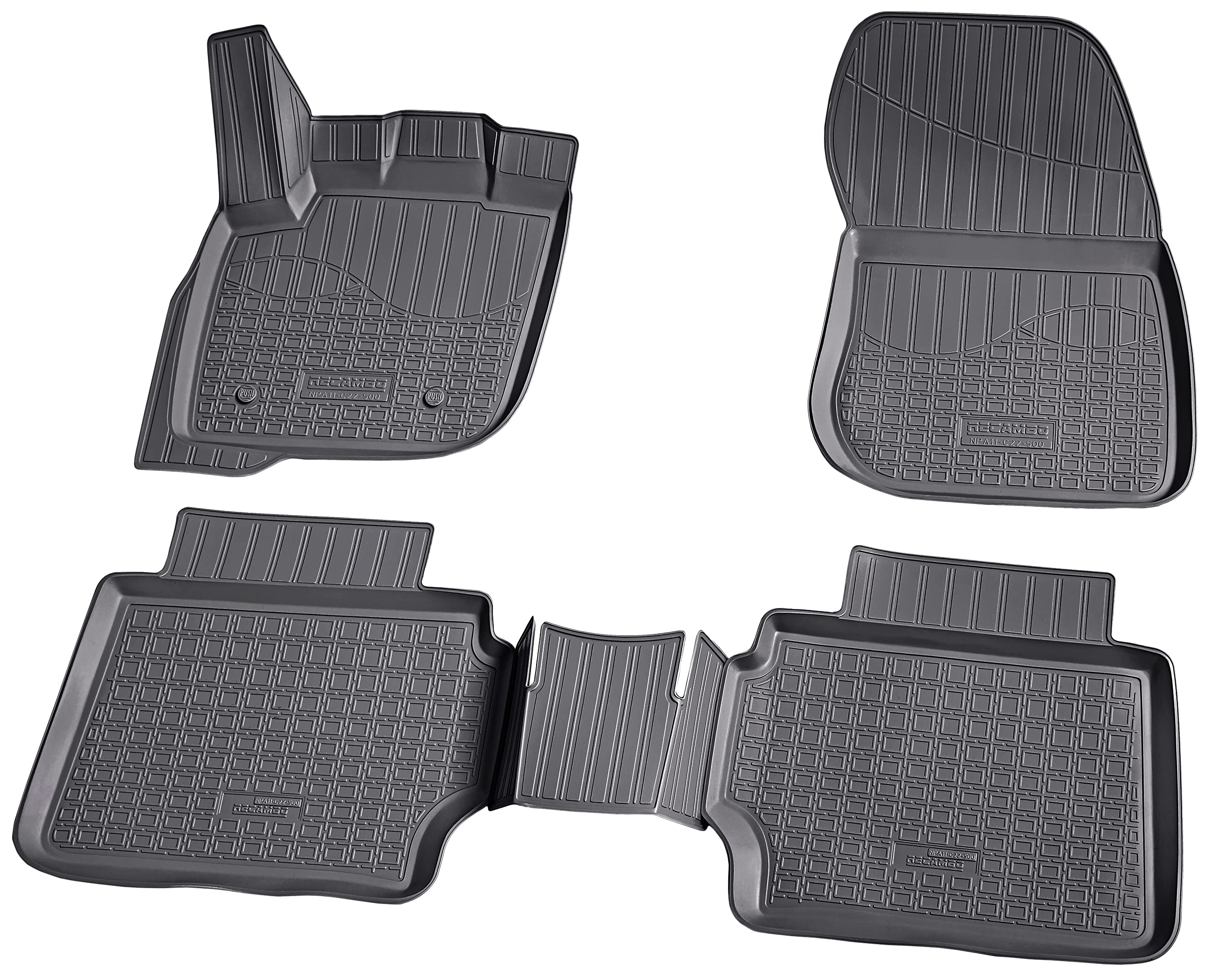 Recambo Alfombrillas de goma 3D compatibles con Ford Mondeo V, año de fabricación a partir de 2014, alfombrillas de goma para coche, ajuste perfecto, con borde