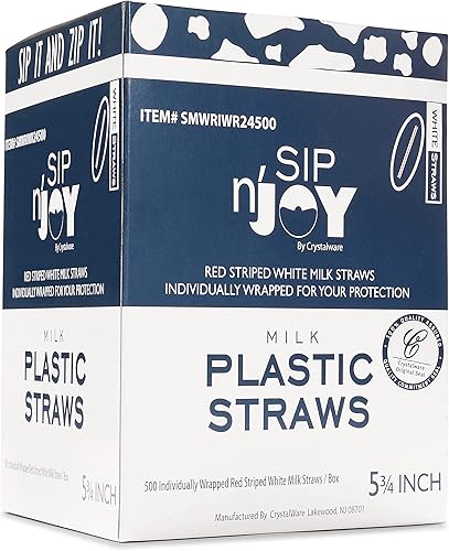 Miniatura 6 de 500 Agitadores de pajitas de plástico para cóctel, envueltos individualmente (envueltos en papel), 5.75 pulgadas, sin BPA, desechables, de colores,