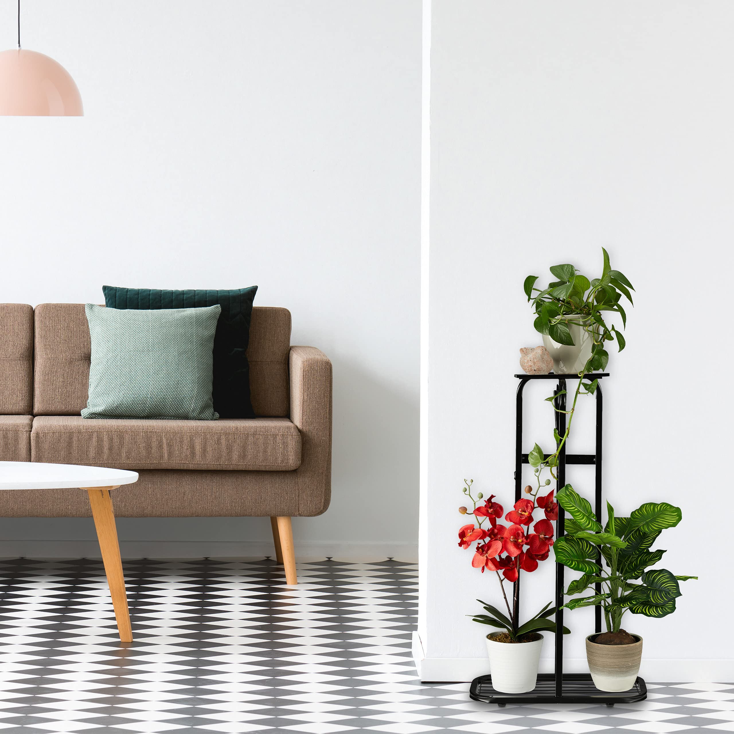 Relaxdays plantenrek metaal, met 4 etages, binnen, woonkamer