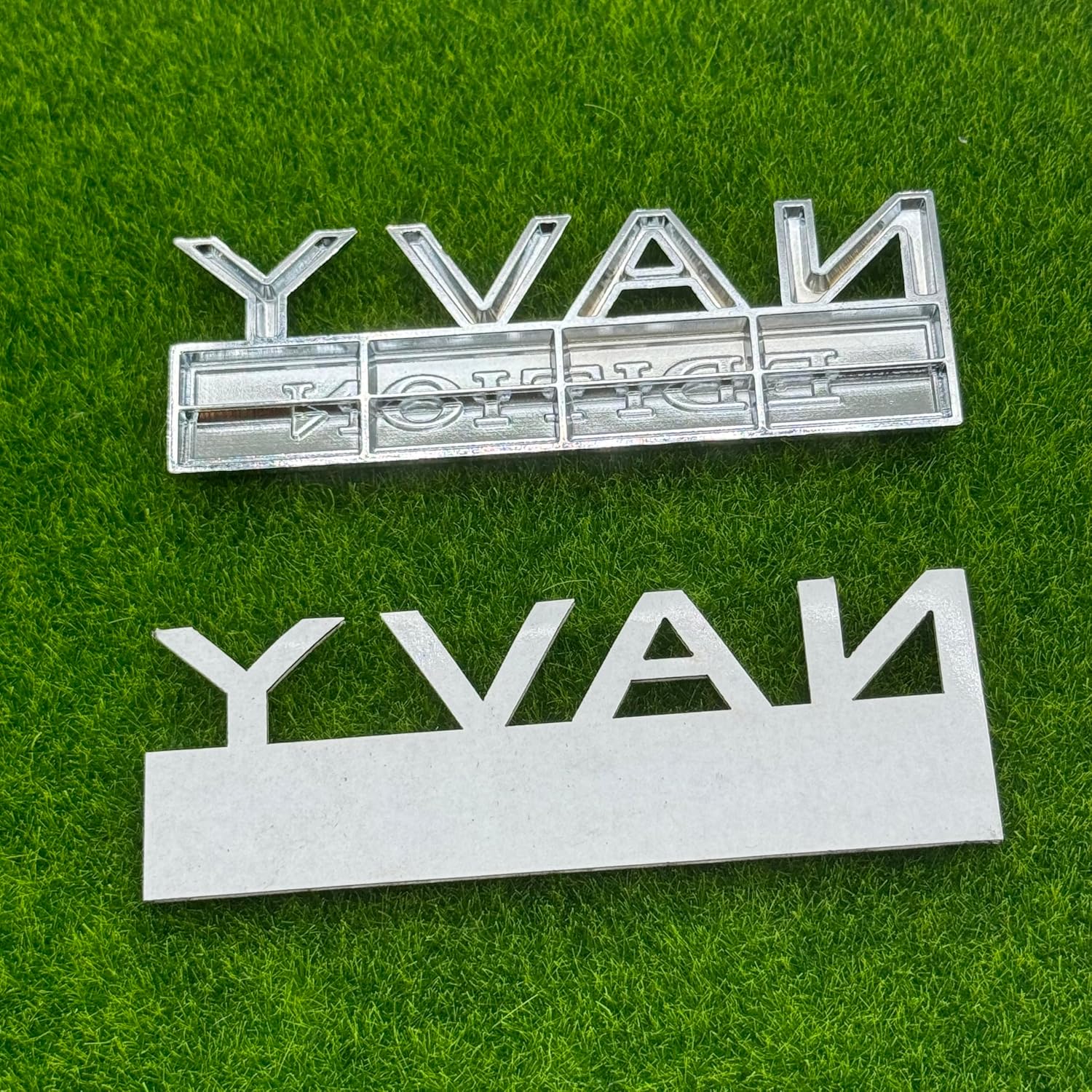 2 Pack Navy Edition Car Emblem - 3D Metal Badge Zinc Alloy Waterproof Rustproof Decal for Fender Tailgate Bumper - Compatible with Truck SUV Auto Accessories (2 Pack, Chrome Black)