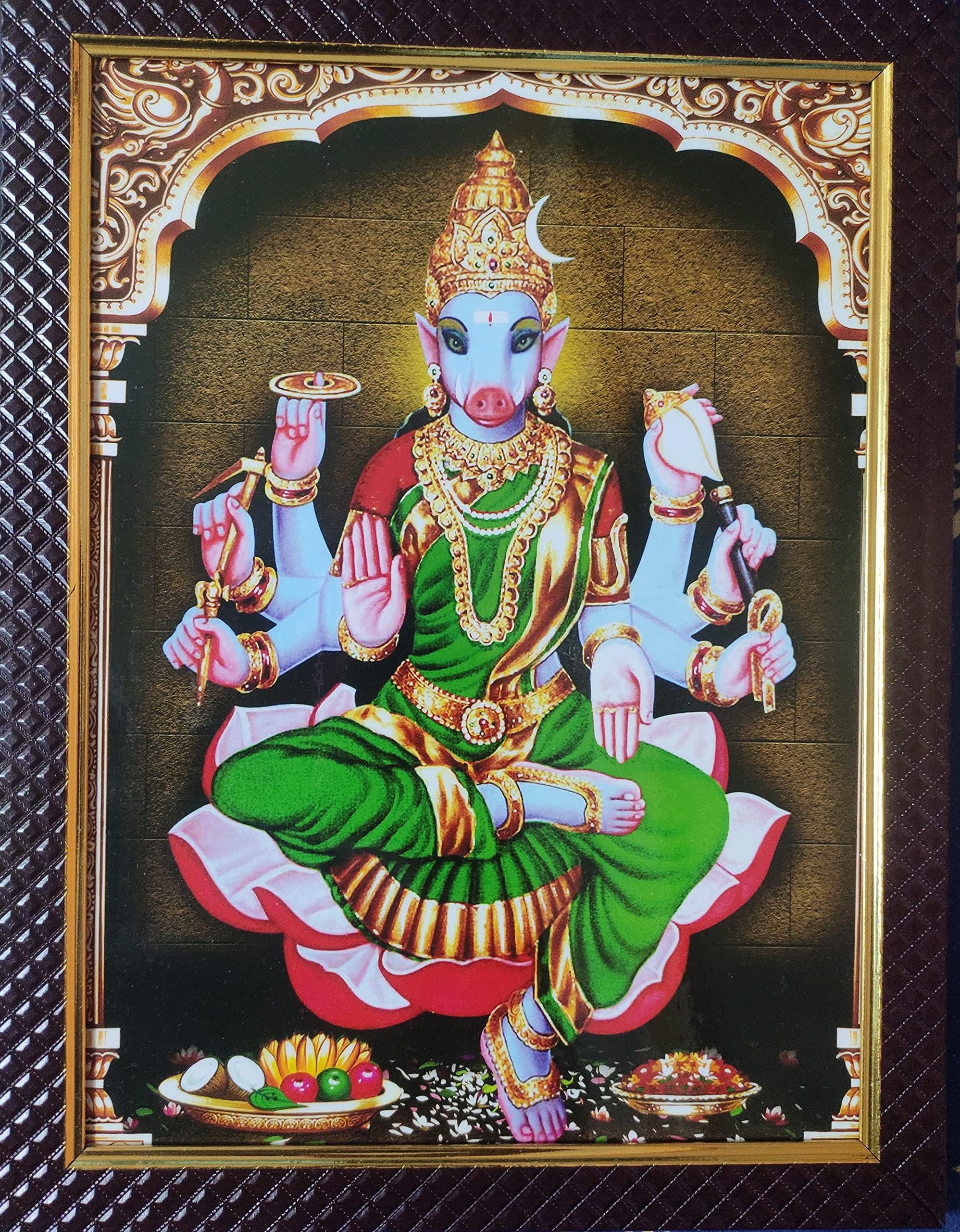7 Hills Store Varahi Devi Photo - Varahi Amman Photo with Wall Hanger Frame- Small Size Frame (6 Inch X 8 Inch)
