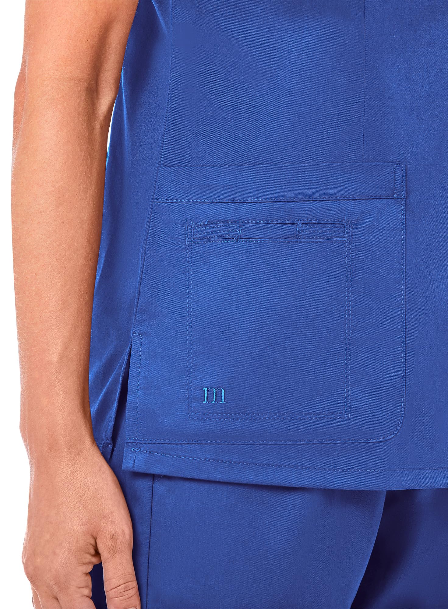 Maevn Women's Blossom Curved V-Neck Top(Royal Blue, XX-Large)