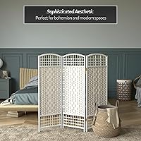 Vista 6 de Pantalla plegable de tejido de fibra corta de 4 pies - Blanco - 3 paneles