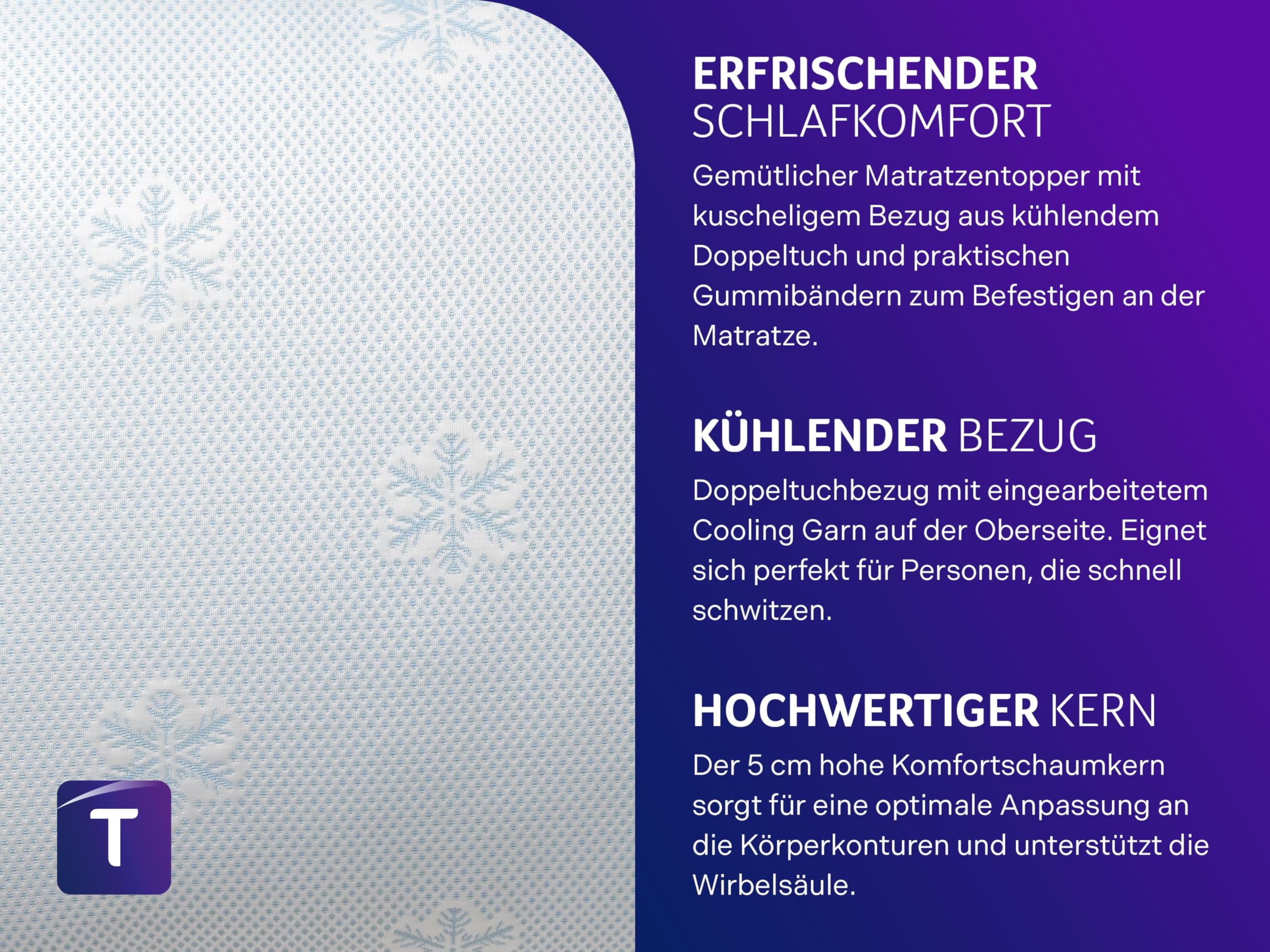 Traumnacht Cool Comfort Matratzentopper 140x200 cm | Sommer & Winter | Kühlender Doppeltuchbezug | Atmungsaktiv & komfortabel | Oeko-TEX Standard 100 Zertifiziert | Deutscher Qualitätsstandard