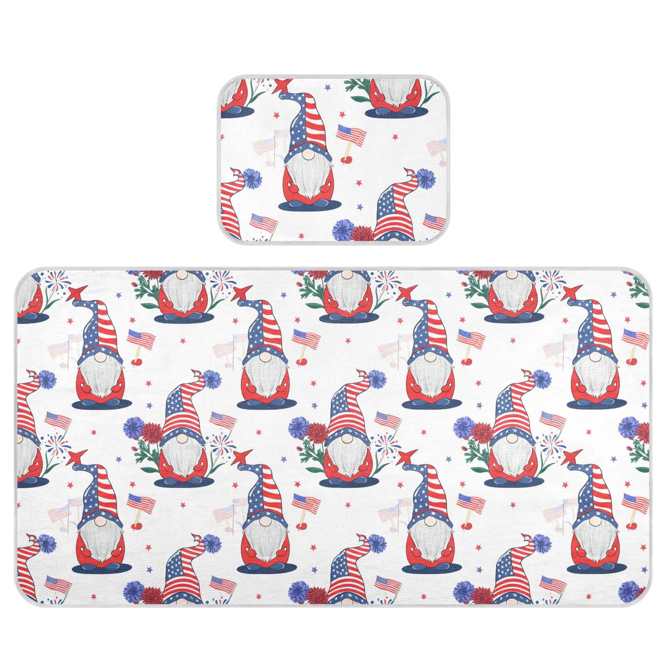Takiito Patriotic Gnomes Baby Cooling Mattress Pad, Soft & Breathable Cooling Mat Keep Baby Cool in Summer 28x52 in, Nursery Essential