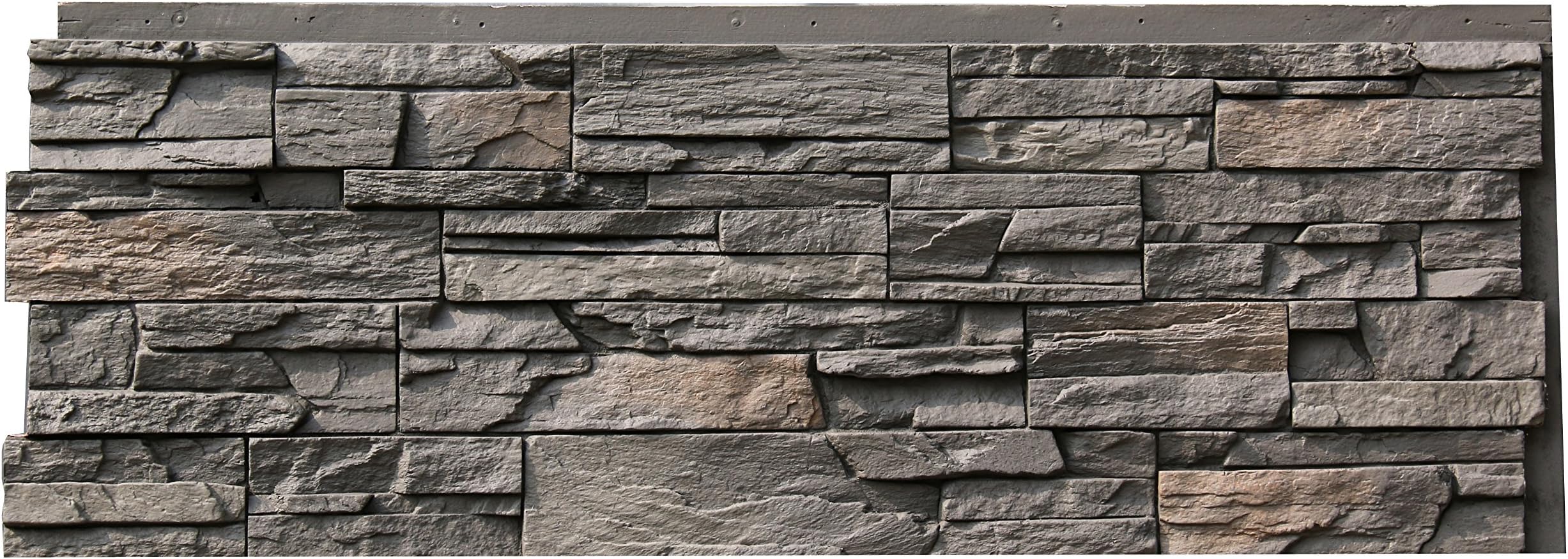NextStone Polyurethane Faux Stone Siding Panel- Country Ledgestone Appalachian Gray 43.5 in x 15.5 in. for Home Improvements/DIY Friendly (4-Pack)