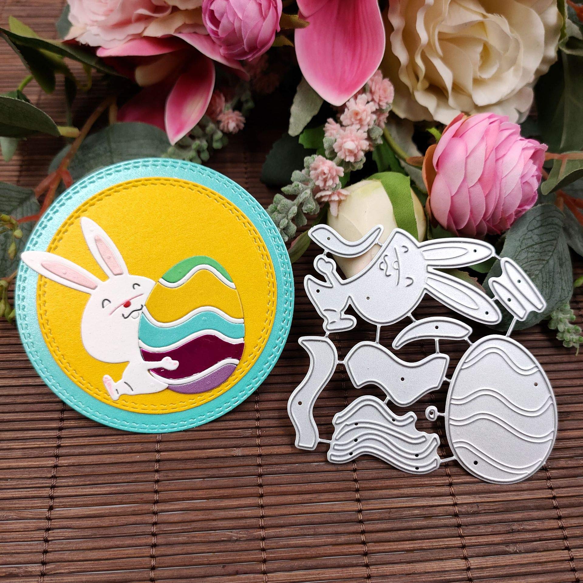 Stencil In Metallo Per Pasqua – Set Di Fustelle Per Scrapbooking – Coniglio, Uova E Forme Pasquali – Compatibile Con Sizzix, Cuttlebug