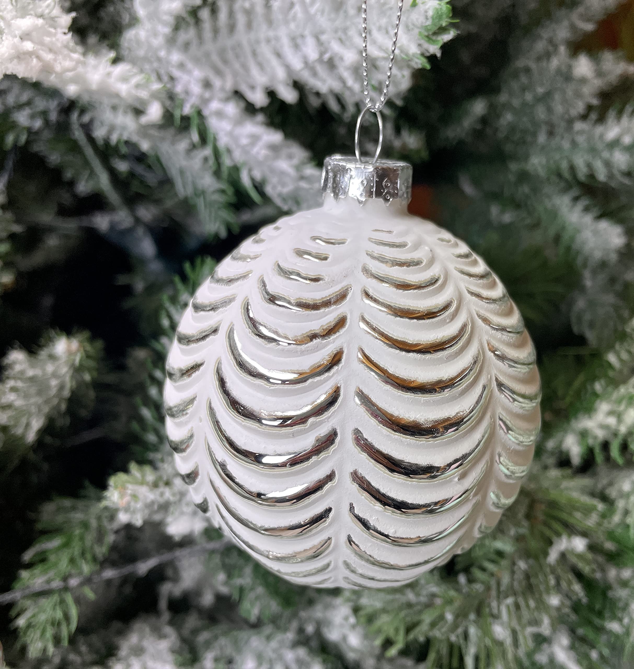 12er Set edle Luxus Glas Weihnachtskugeln Ø 8cm Weihnachtsbaum Kugeln Christbaumkugeln Weihnachten Baumschmuck (Sortiment L)