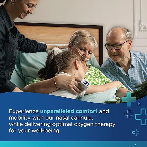 Miniatura 6 de Cánula nasal de oxígeno de 7 pies, paquete de 5 cánulas nasales para oxígeno, cánula de tubo de oxígeno ligera resistente a las torceduras estándar
