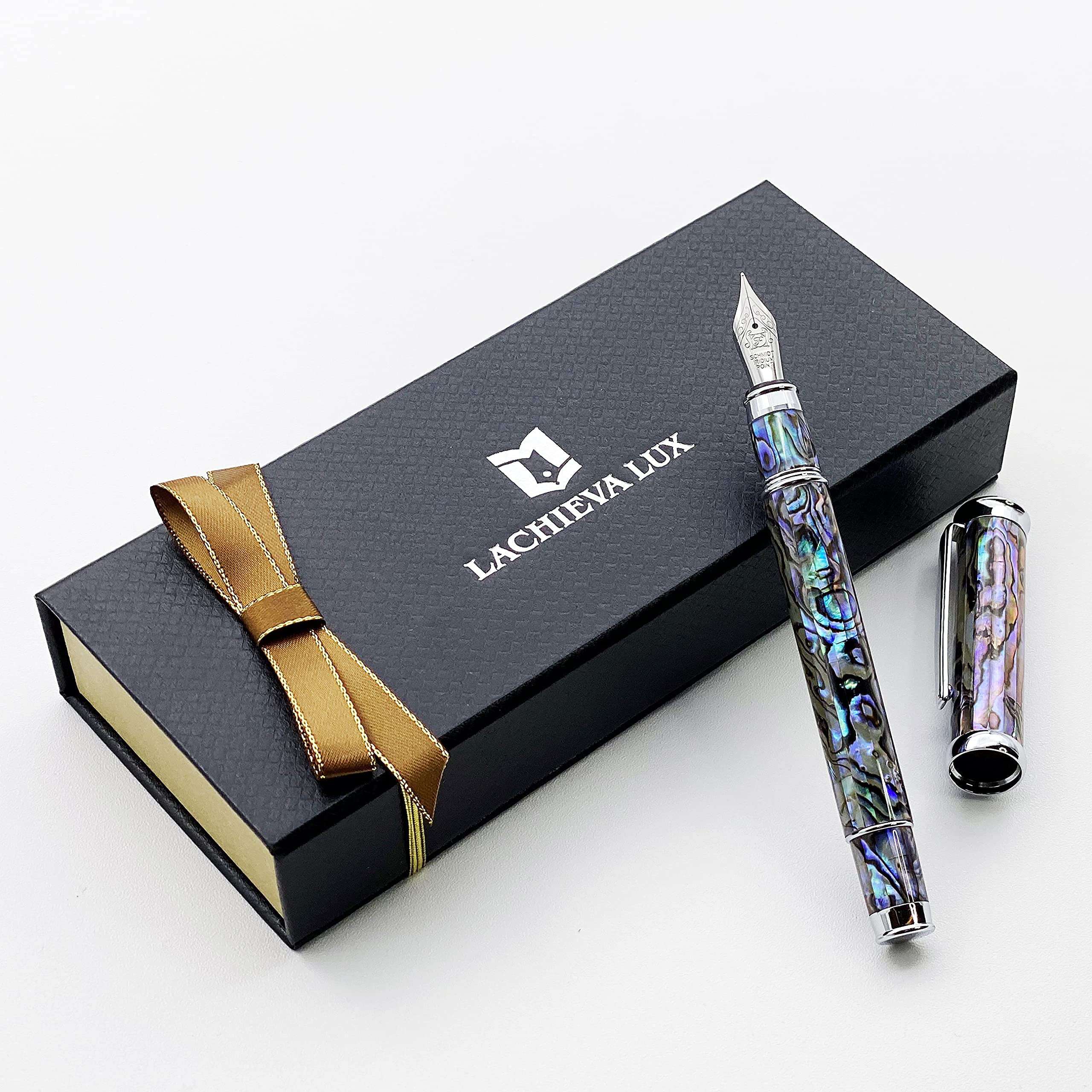 Amazon | LACHIEVA LUX アワビ貝殻 万年筆 ドイツ製 ファインニブ