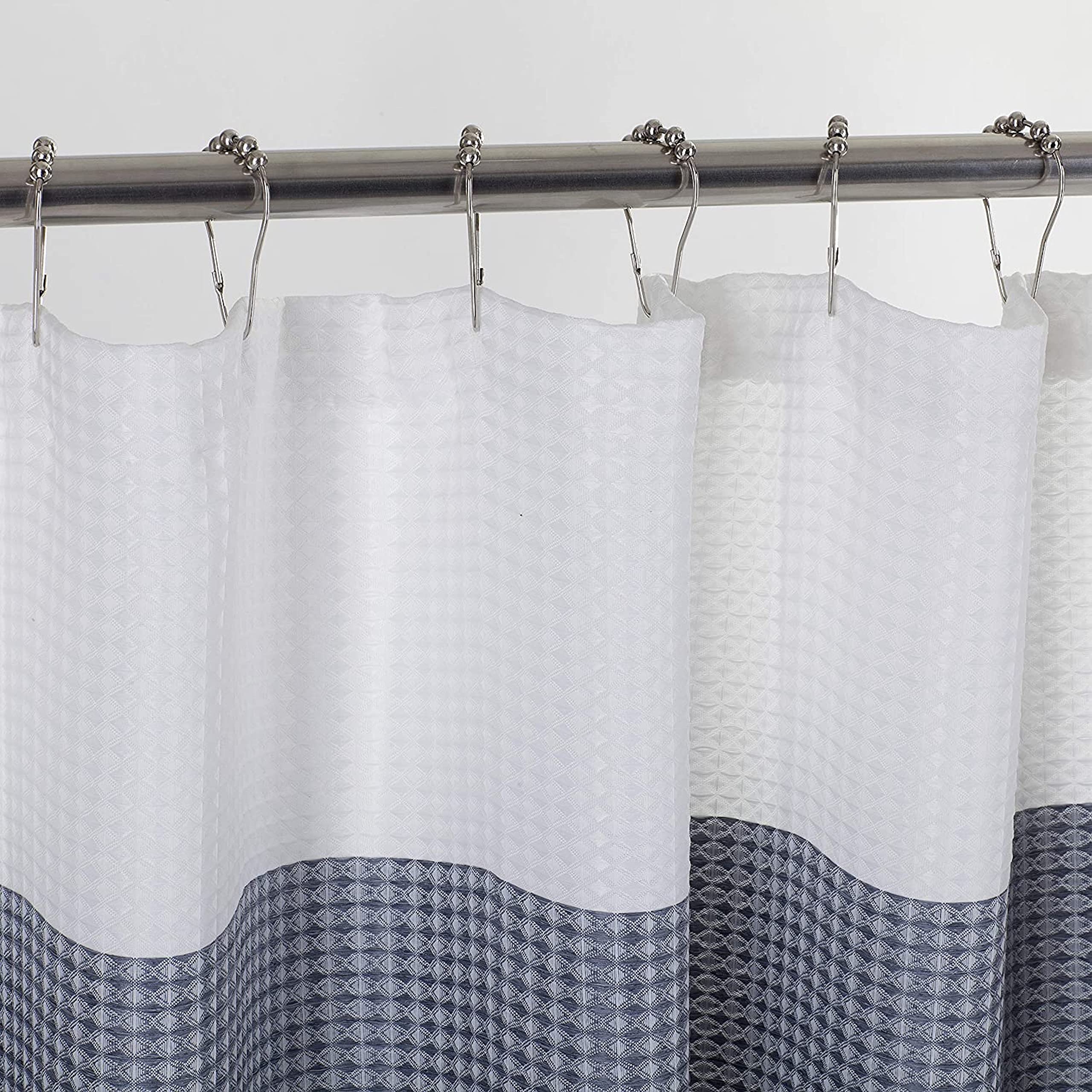 Tenda da doccia bianca per il bagno, tessuto a nido d'ape di lusso 230, tenda da doccia idrorepellente semplice e resistente, 80 x 180 cm | Leroy Merlin